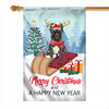 Dog French Bulldog Christmas Flag Merry Christmas and Happy New Year Welcome Gift for Dog Lovers | siriusteestore