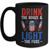 Drink the Booze and Light the Fuse 4th July Beer Fireworks Mug | siriusteestore