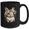 Easter Bunny Rabbit Girls Happy Bunny Flower Graphic Women Mug | siriusteestore