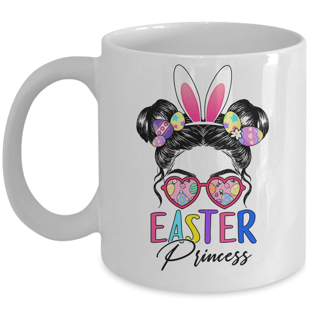 Easter Princess Bunny Messy Bun Cute Girls Teens Mug | siriusteestore