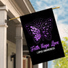 Faith Hope Love Butterfly Lupus Awareness Flag Purple Ribbon | siriusteestore