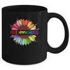 Free Mom Hugs Gay Pride LGBT Sunflower Rainbow Flower Mug | siriusteestore