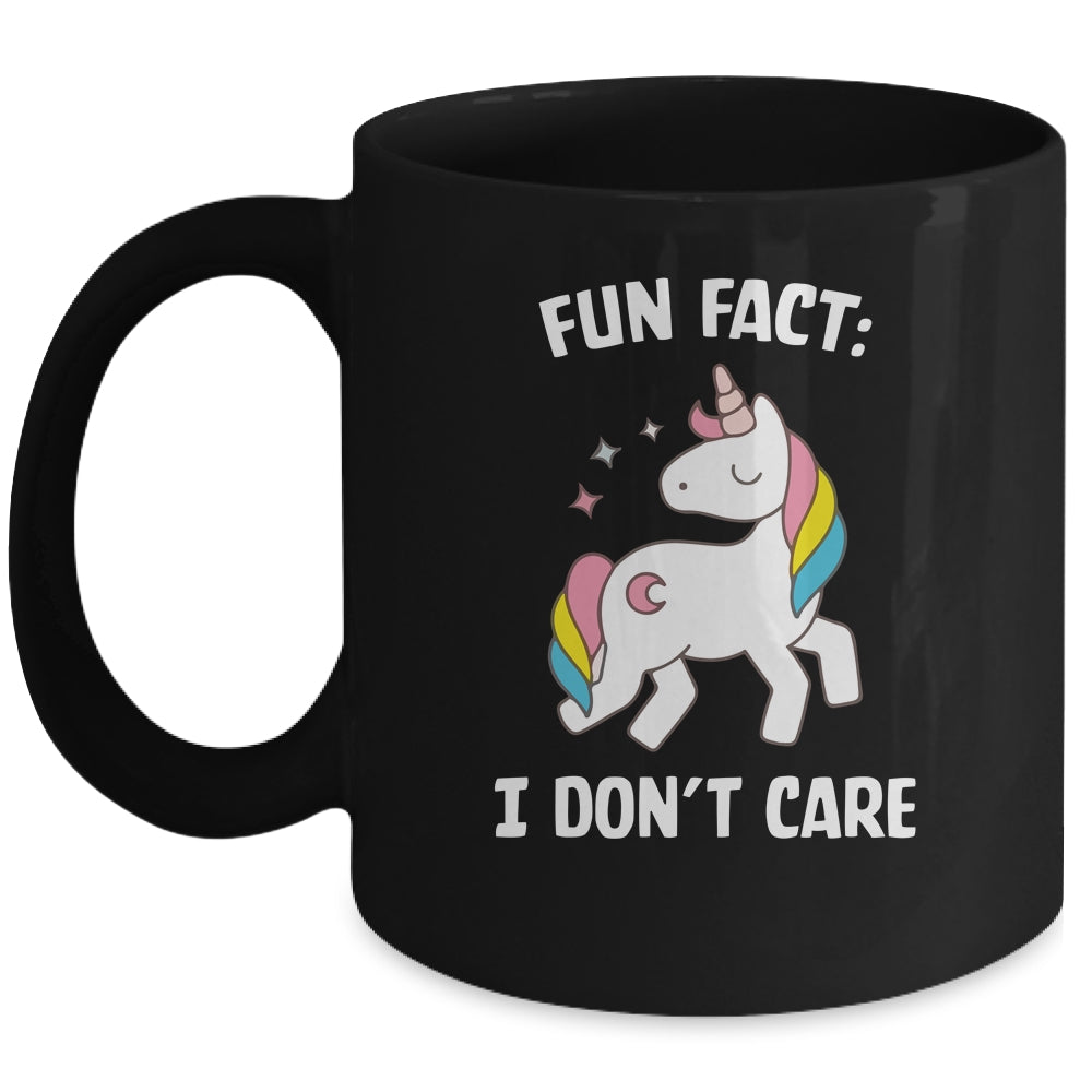 Fun Fact I Dont Care Funny Unicorn Saying Mug | siriusteestore