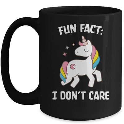 Fun Fact I Dont Care Funny Unicorn Saying Mug | siriusteestore