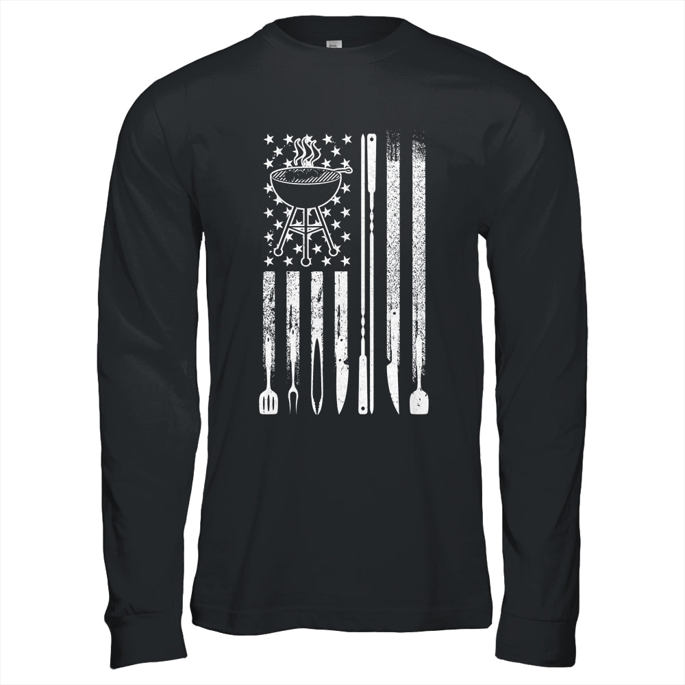 Funny BBQ Smoker Smoking Grilling And Barbecue Us Flag Shirt & Hoodie | siriusteestore