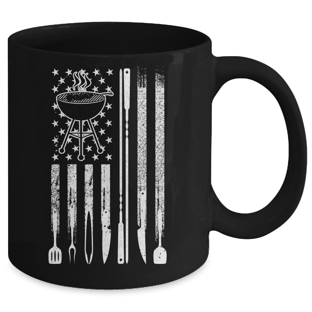 Funny BBQ Smoker Smoking Grilling And Barbecue Us Flag Mug | siriusteestore