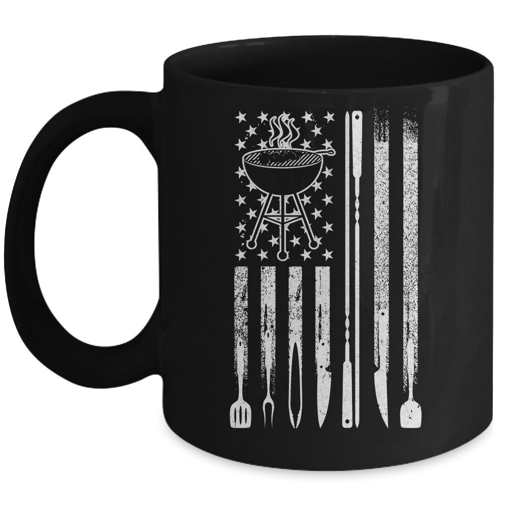 Funny BBQ Smoker Smoking Grilling And Barbecue Us Flag Mug | siriusteestore