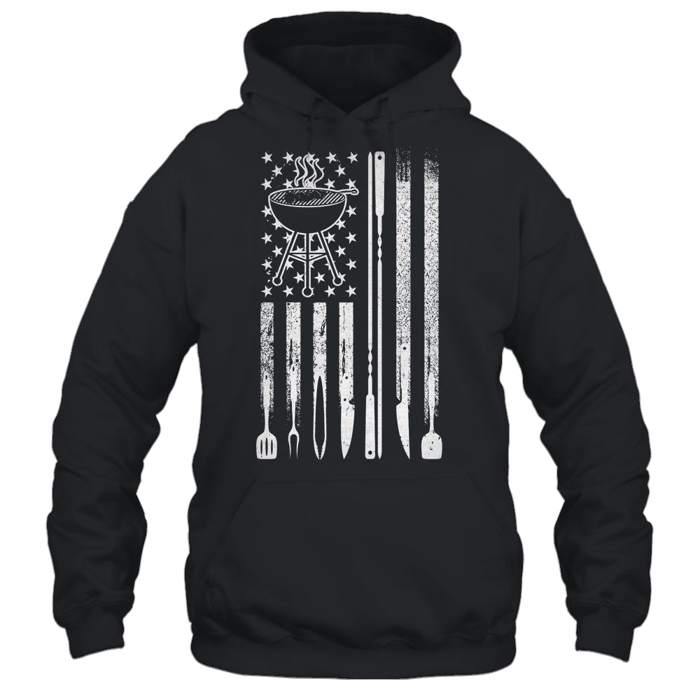Funny BBQ Smoker Smoking Grilling And Barbecue Us Flag Shirt & Hoodie | siriusteestore