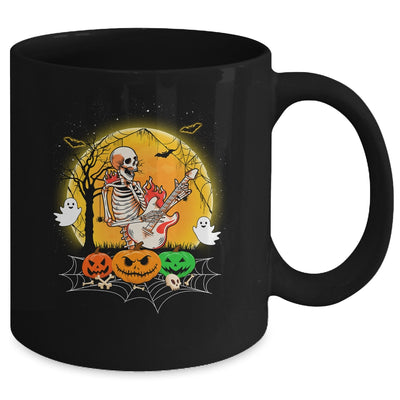Funny Halloween Funny Skeleton Playing Guitar Pumpkin Boo Mug | siriusteestore