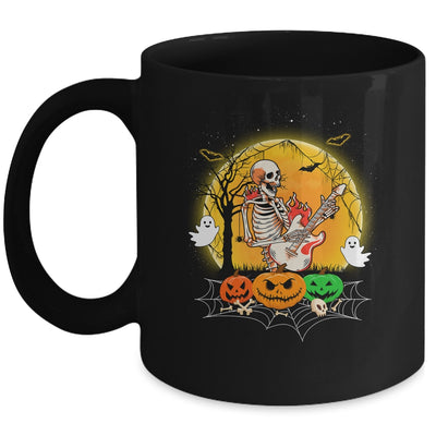 Funny Halloween Funny Skeleton Playing Guitar Pumpkin Boo Mug | siriusteestore