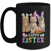 Happy Easter Three Cat Wearing Bunny Ear Kitty Kitten Lover Mug | siriusteestore