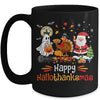 Happy Hallothanksmas Ghost Turkey Pumpkin Christmas Santa Mug | siriusteestore