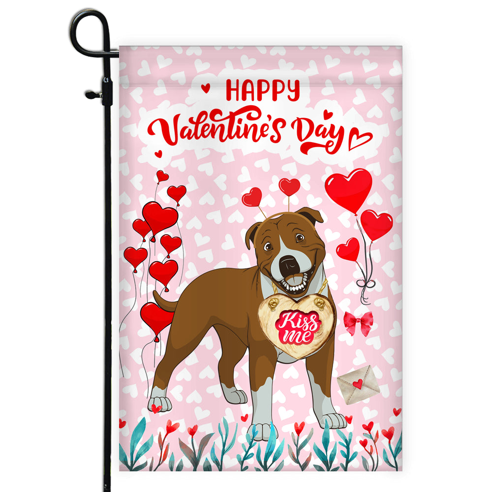 Happy Valentine's Day Pitbull Flag Dogs Funny Pitbull Heart Balloon | siriusteestore