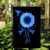 Hummingbird Sunflower Colon Cancer Awareness Flag Blue Ribbon | siriusteestore