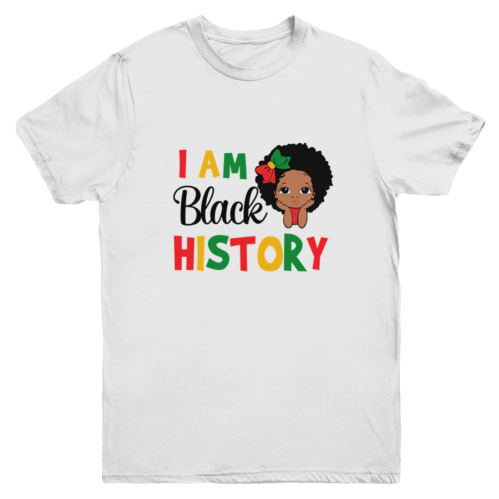 I Am Black History Month African Queen For Kids Girls Youth Shirt | siriusteestore