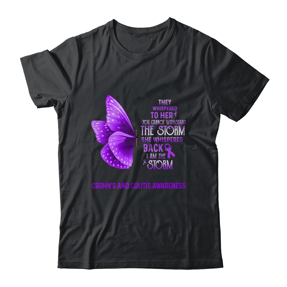I Am The Storm Crohn's And Colitis Awareness Butterfly Shirt & Tank Top | siriusteestore