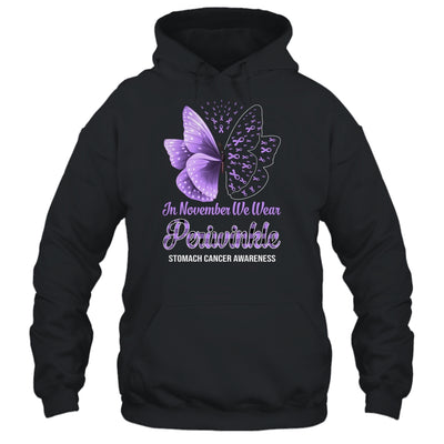 In November We Wear Periwinkle Stomach Cancer Awareness Butterfly Shirt & Hoodie | siriusteestore