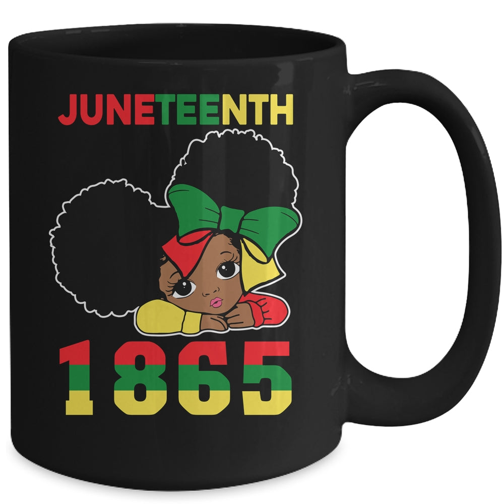 Juneteenth Celebrating 1865 Cute Black Girls Kids Mug | siriusteestore