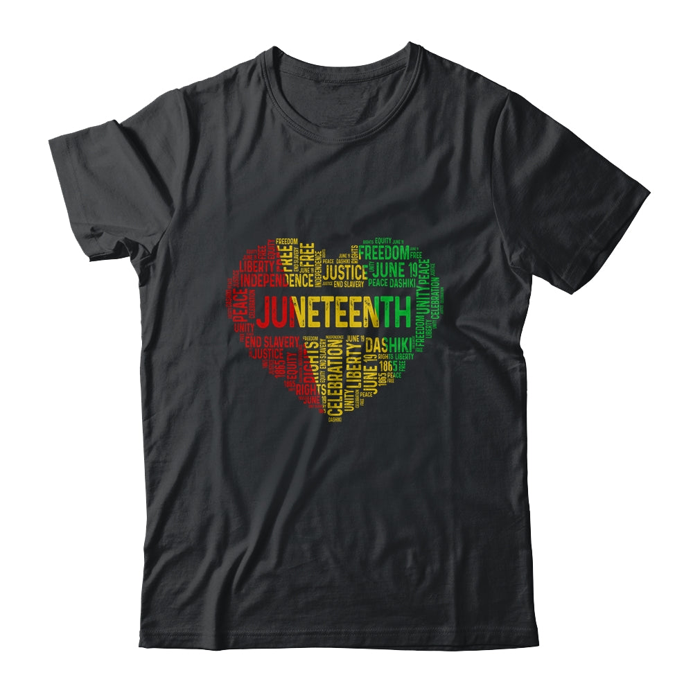 Juneteenth Heart Black History Afro American African Freedom Shirt & Tank Top | siriusteestore