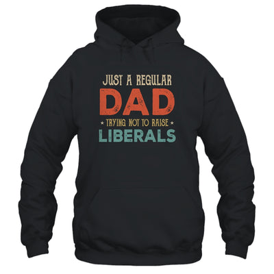 Just A Regular Dad Trying Not To Raise Liberals Vintage Shirt & Hoodie | siriusteestore