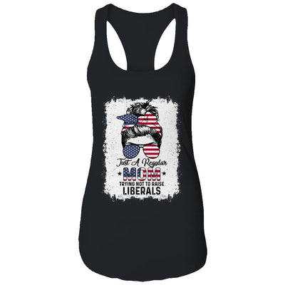 Just A Regular Mom Trying Not To Raise Liberals US Flag T-Shirt & Tank Top | Siriustee.com.com