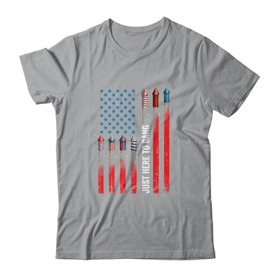 Just Here To Bang American Flag Fireworks Funny 4th Of July Shirt & Tank Top | siriusteestore