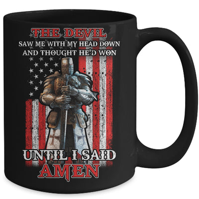 Knight American The Devil Saw Me With My Head Down Veteran Mug | siriusteestore
