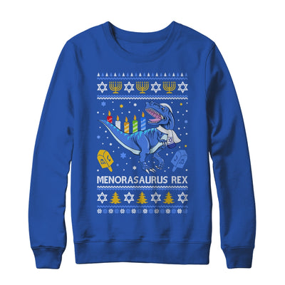 Menorasaurus Rex Trex Menorah Ugly Hanukkah Chanukkah Shirt & Sweatshirt | siriusteestore