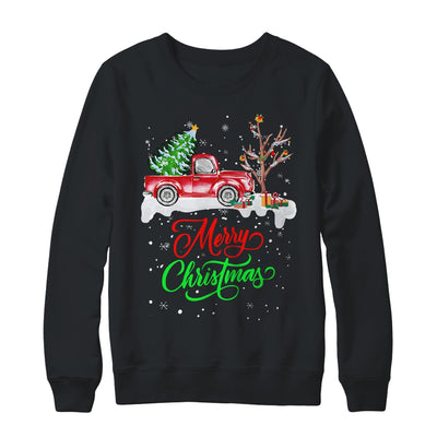 Merry Christmas Red Truck Christmas Tree Lights Snow Shirt & Sweatshirt | siriusteestore
