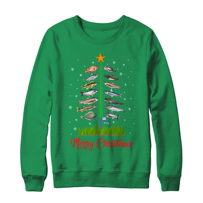 Merry Fishmas Christmas Tree Fish Funny Fishing Shirt & Sweatshirt | siriusteestore