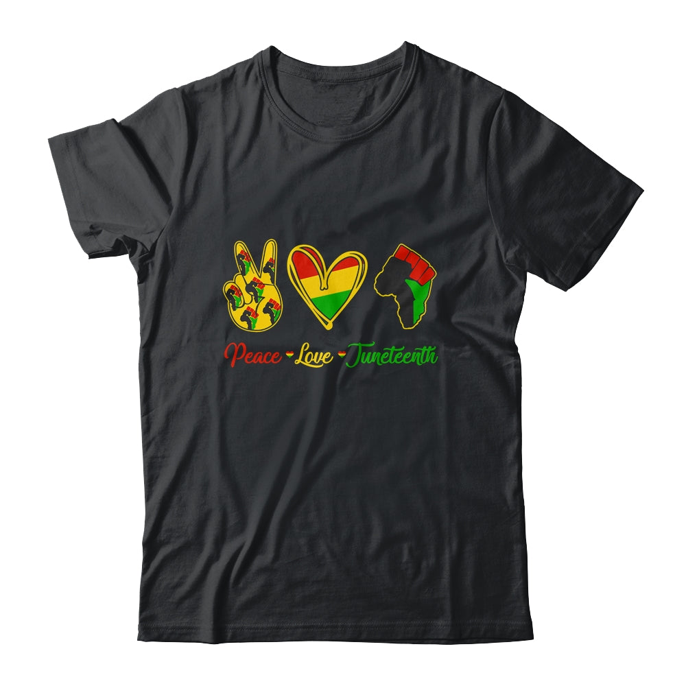 Peace Love Juneteenth Pride Black Girl Black Queen King Shirt & Tank Top | siriusteestore