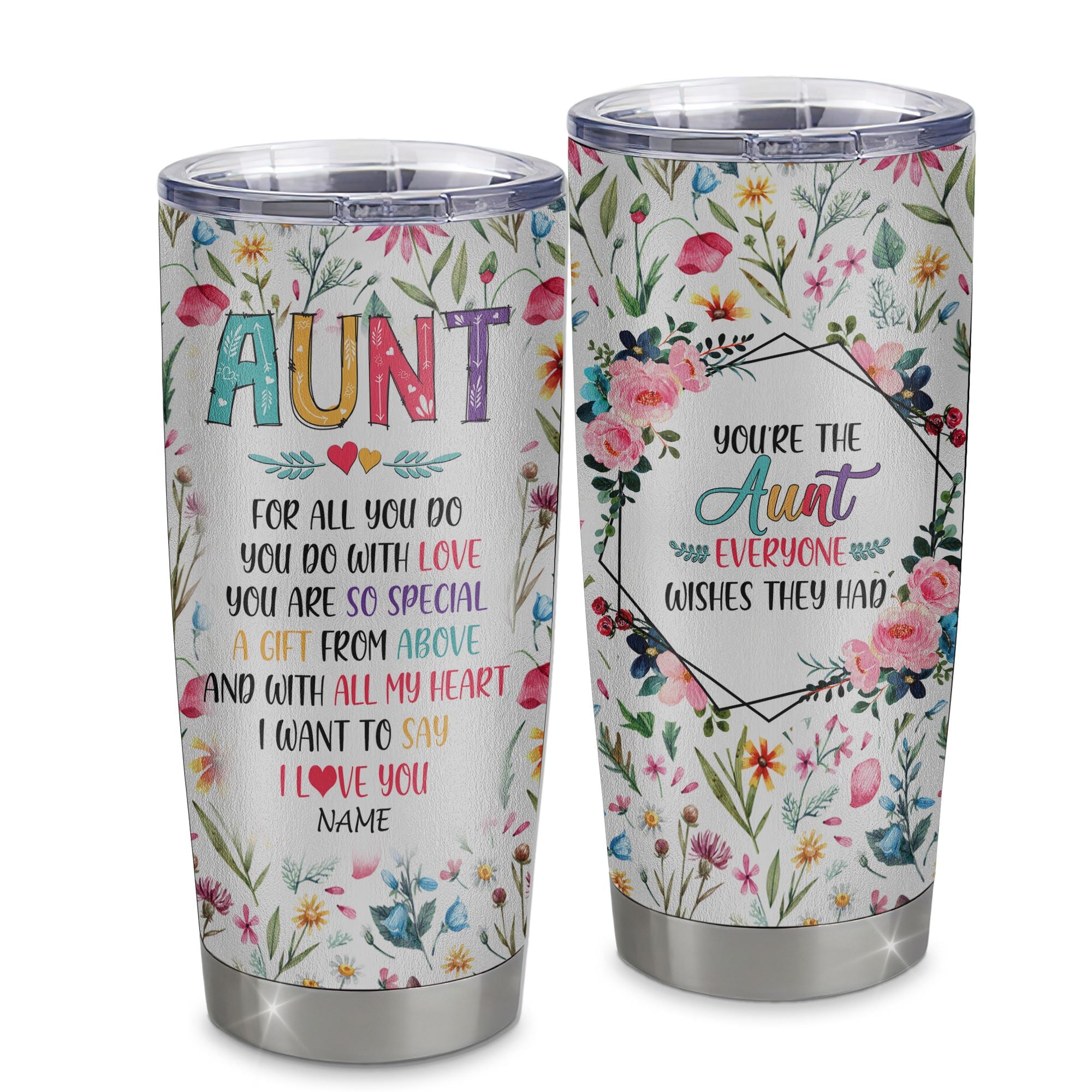 Personalized Aunt From Niece Nephew Stainless Steel Tumbler Cup You Are So Special I Love You Aunt Mothers Day Birthday Christmas Travel Mug | siriusteestore