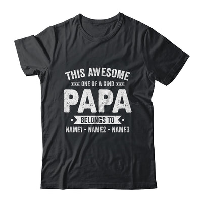 Personalized Custom Kids Name This Awesome Papa Belongs To Kids Custom Papa With Kid's Name For Men Fathers Day Birthday Christmas Shirt & Hoodie | siriusteestore