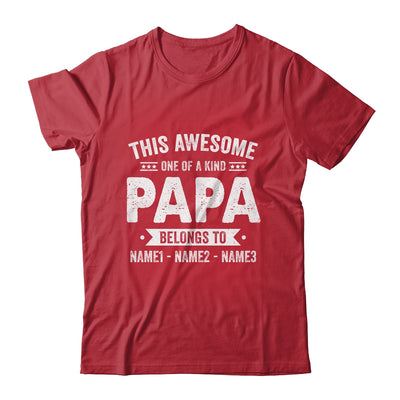 Personalized Custom Kids Name This Awesome Papa Belongs To Kids Custom Papa With Kid's Name For Men Fathers Day Birthday Christmas Shirt & Hoodie | siriusteestore
