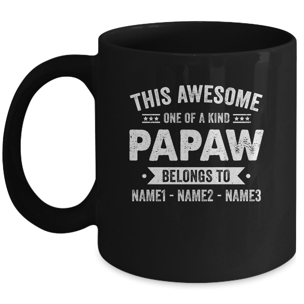 Personalized Custom Kids Name This Awesome Papaw Belongs To Kids Custom Papaw With Kid's Name For Men Fathers Day Birthday Christmas Mug | siriusteestore