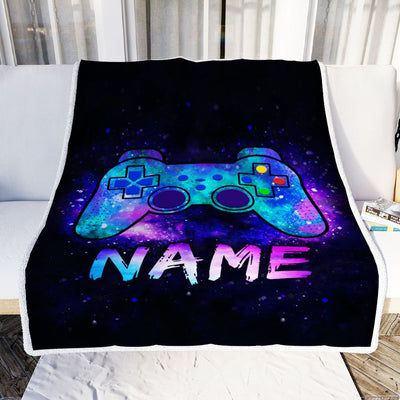 Personalized Gamer Blanket Custom Name Play Gaming Gamepad Game Controller Gamer Blanket for Boys Girls Kids Men Birthday Christmas Fleece Throw Blanket | siriusteestore