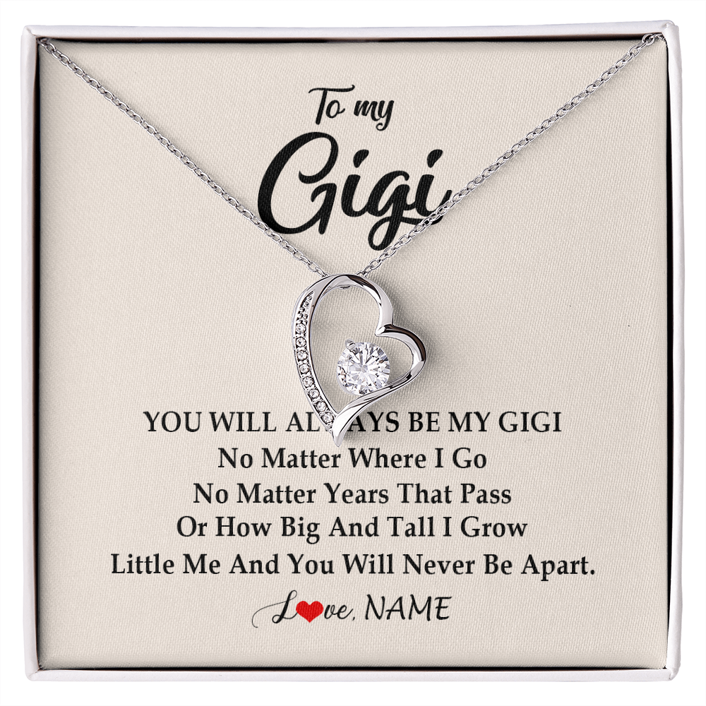 Forever Love Necklace | Personalized Gigi Necklace From Grandkids Granddaughter Grandson You Will Always Be My Gigi Birthday Mothers Day Christmas Customized Gift Box Message Card | siriusteestore
