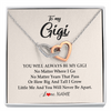 Interlocking Hearts Necklace | Personalized Gigi Necklace From Grandkids Granddaughter Grandson You Will Always Be My Gigi Birthday Mothers Day Christmas Customized Gift Box Message Card | siriusteestore