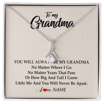 Alluring Beauty Necklace | Personalized Grandma Necklace From Grandkids Granddaughter Grandson You Will Always Be My Grandma Birthday Mothers Day Christmas Customized Gift Box Message Card | siriusteestore