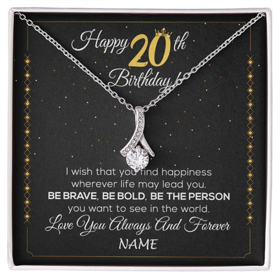 Alluring Beauty Necklace | Personalized Happy 20Th Birthday Necklace For Her Girls Daughter Niece Sister Goddaughter Granddaughter 20 Year Old Birthday Customized Gift Box Message Card | siriusteestore