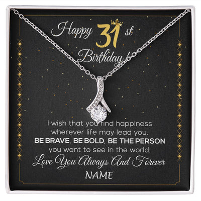 Alluring Beauty Necklace | Personalized Happy 31Th Birthday Necklace For Her Girls Daughter Niece Sister Goddaughter Granddaughter 31 Year Old Birthday Customized Gift Box Message Card | siriusteestore