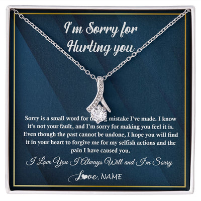 Alluring Beauty Necklace | Personalized I'M Sorry Apology Necklace For Wife Girlfriend Forgive Me Sorry Gift Friend Partner Apology Pendant Jewelry Customized Gift Box Message Card | siriusteestore