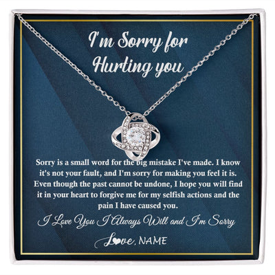 Love Knot Necklace | Personalized I'M Sorry Apology Necklace For Wife Girlfriend Forgive Me Sorry Gift Friend Partner Apology Pendant Jewelry Customized Gift Box Message Card | siriusteestore