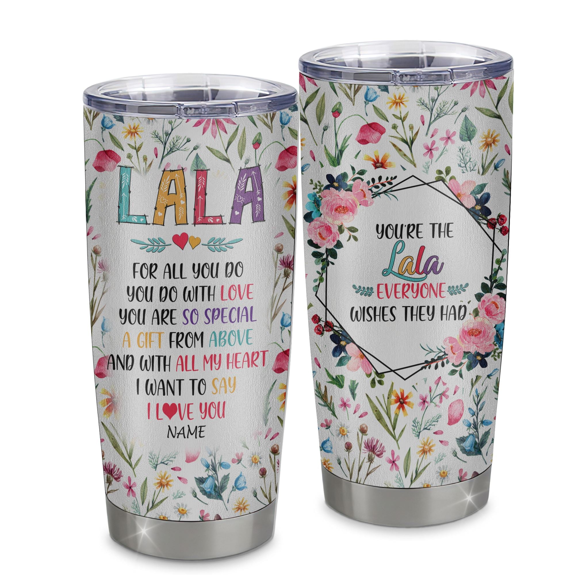 Personalized Lala From Granddaughter Grandson Grandchildren Stainless Steel Tumbler Cup You Are So Special I Love You Lala Mothers Day Birthday Christmas Travel Mug | siriusteestore