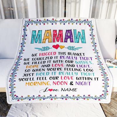 Personalized Mamaw Blanket From Grandkids We Hugged This Blanket Mamaw Birthday Mothers Day Christmas Customized Fleece Blanket | siriusteestore