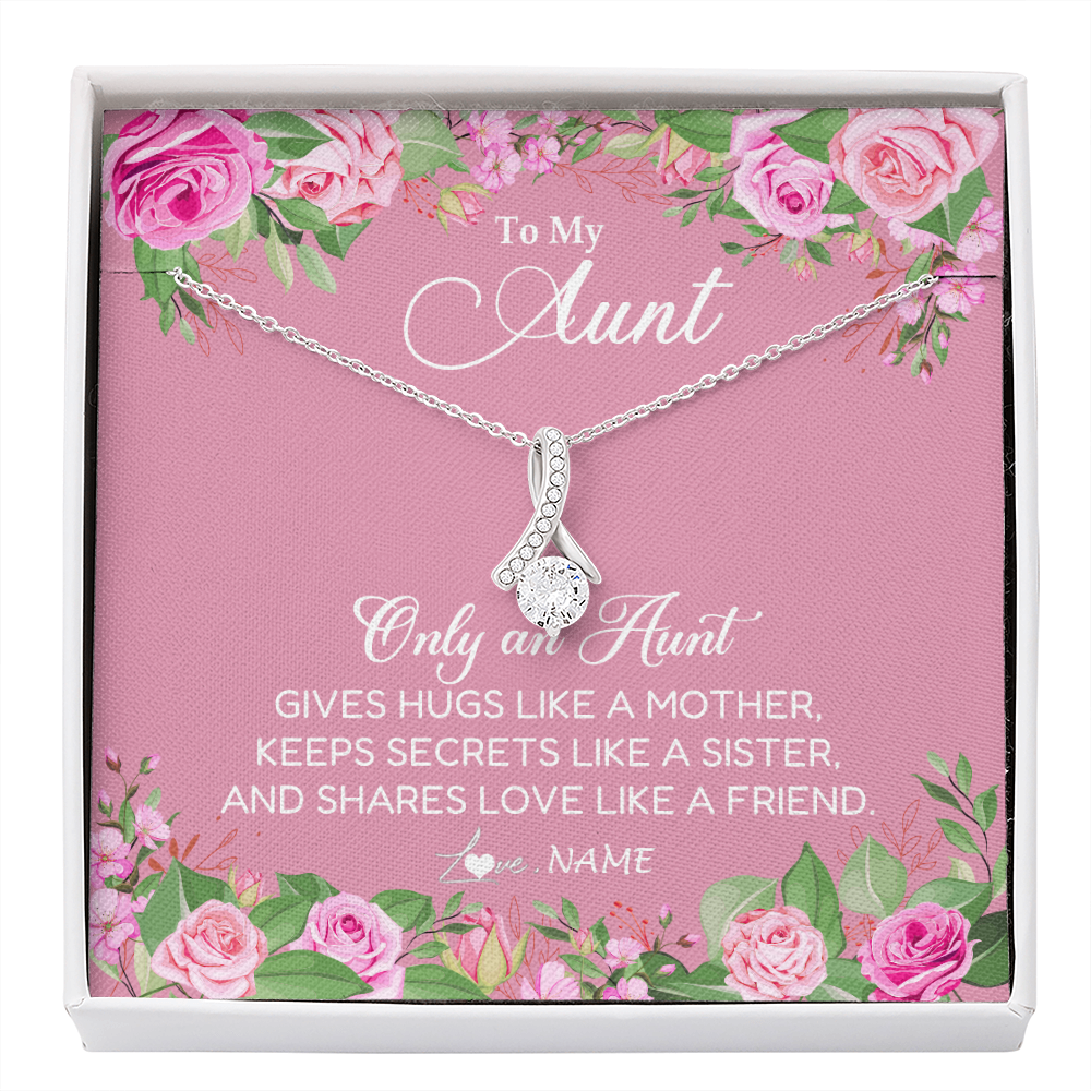 Alluring Beauty Necklace | Personalized My My Aunt Necklace From Niece Only An Aunt Gives Hugs Like A Mother Aunt Pendant Jewelry Birthday Mothers Day Christmas Customized Message Card | siriusteestore