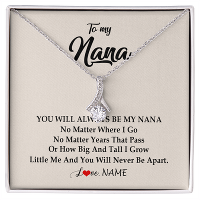 Alluring Beauty Necklace | Personalized Nana Necklace From Grandkids Granddaughter Grandson You Will Always Be My Nana Birthday Mothers Day Christmas Customized Gift Box Message Card | siriusteestore