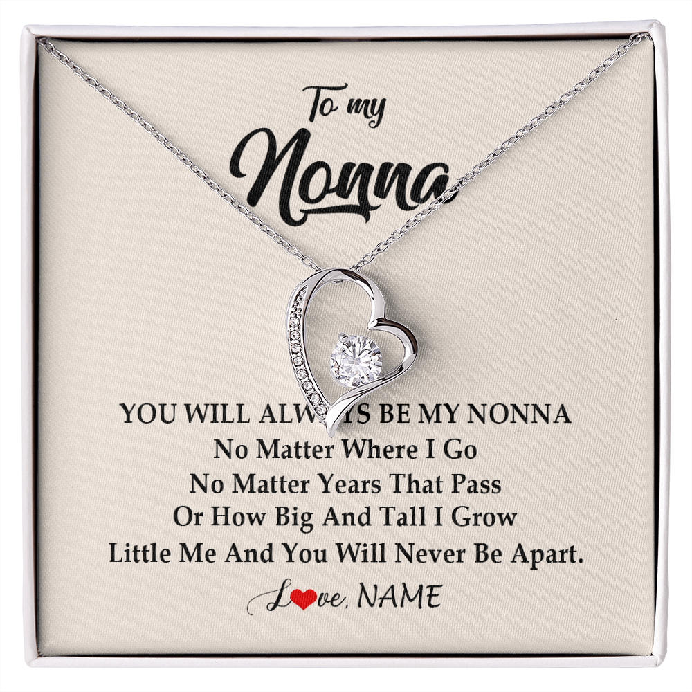 Forever Love Necklace | Personalized Nonna Necklace From Grandkids Granddaughter Grandson You Will Always Be My Nonna Birthday Mothers Day Christmas Customized Gift Box Message Card | siriusteestore