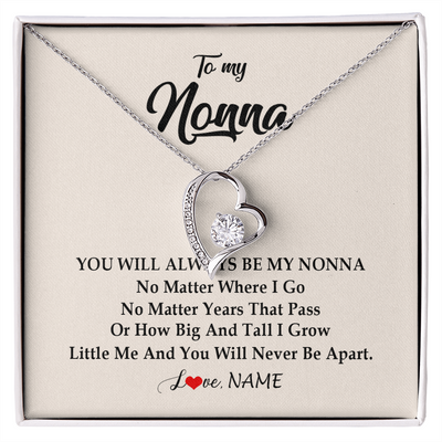 Forever Love Necklace | Personalized Nonna Necklace From Grandkids Granddaughter Grandson You Will Always Be My Nonna Birthday Mothers Day Christmas Customized Gift Box Message Card | siriusteestore