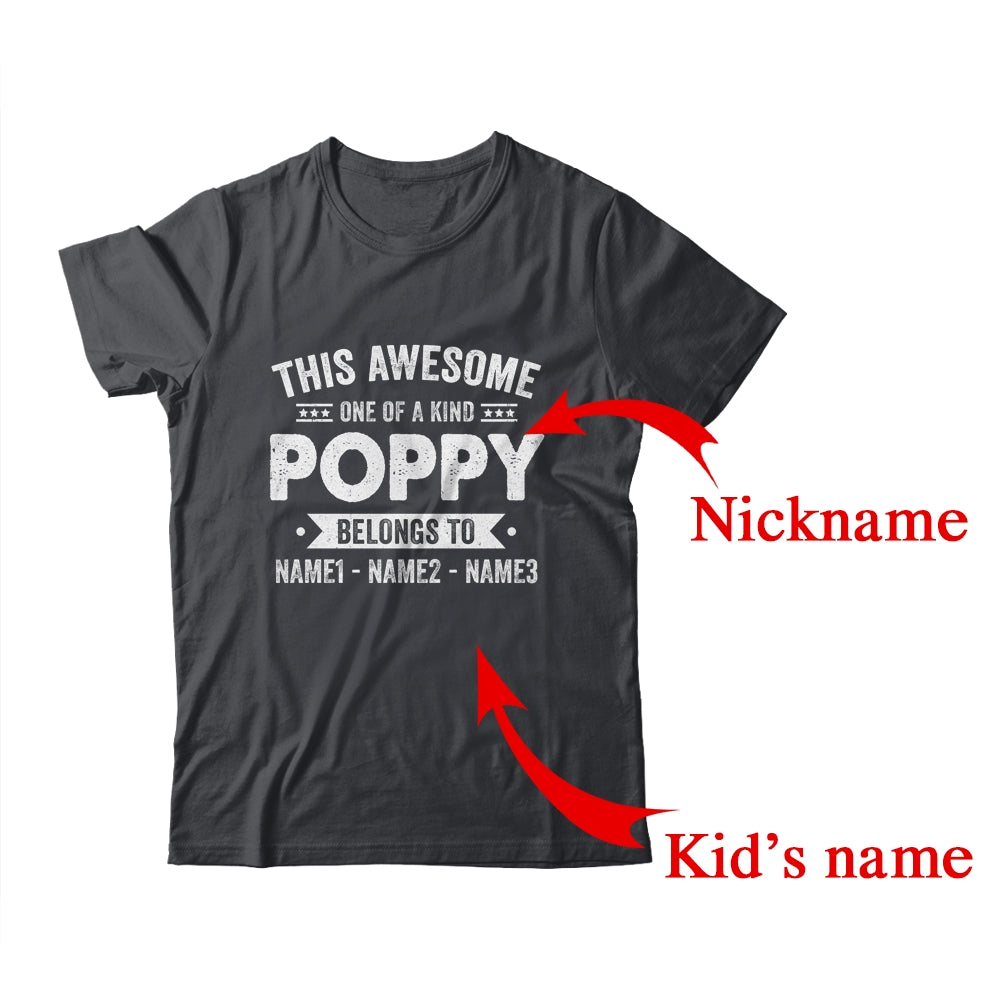 Personalized This Awesome Poppy Belongs To Custom Poppy With Kids Name Fathers Day Birthday Christmas Shirt & Hoodie | Custom | siriusteestore